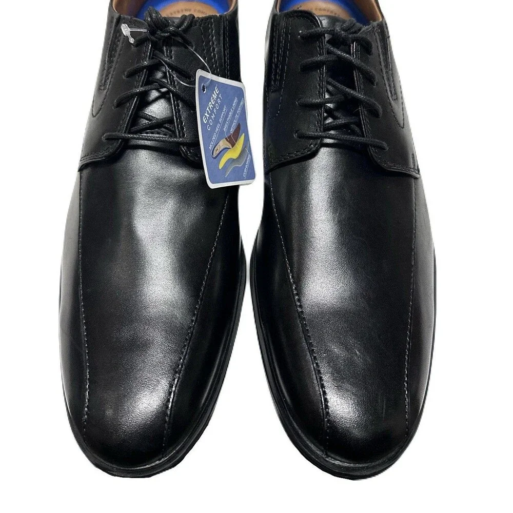 NEW Clarks Mens Size 13 Black Leather Whiddon Pace Oxford Dress Shoes *see pics*